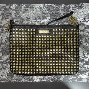 Rebecca Minkoff Black and Gold Studded Wristlet
